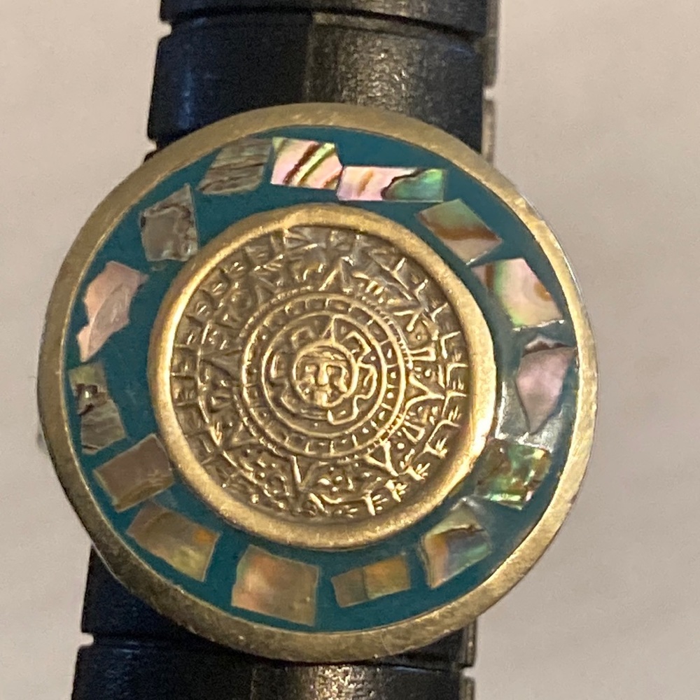 Vintage alpaca stamped ring adjustable band